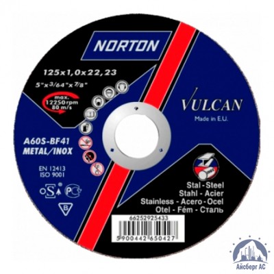 Диск отрезной по металлу 125х1,6x22,23 мм NORTON VULCAN купить в Костанае